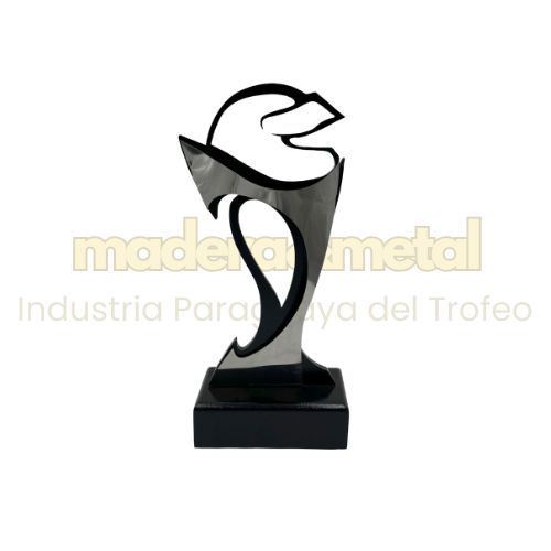 Imagen de Trofeo de Fibra de madera ecológica, laminado en Acero Inox - M1.5713